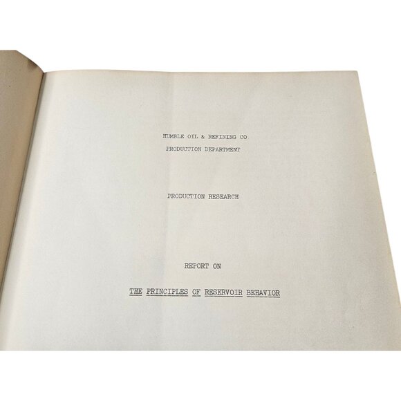 Humble Oil & Refining Company Principles Of Reservoir Behavior Hardcover 1940 - Picture 6 of 16